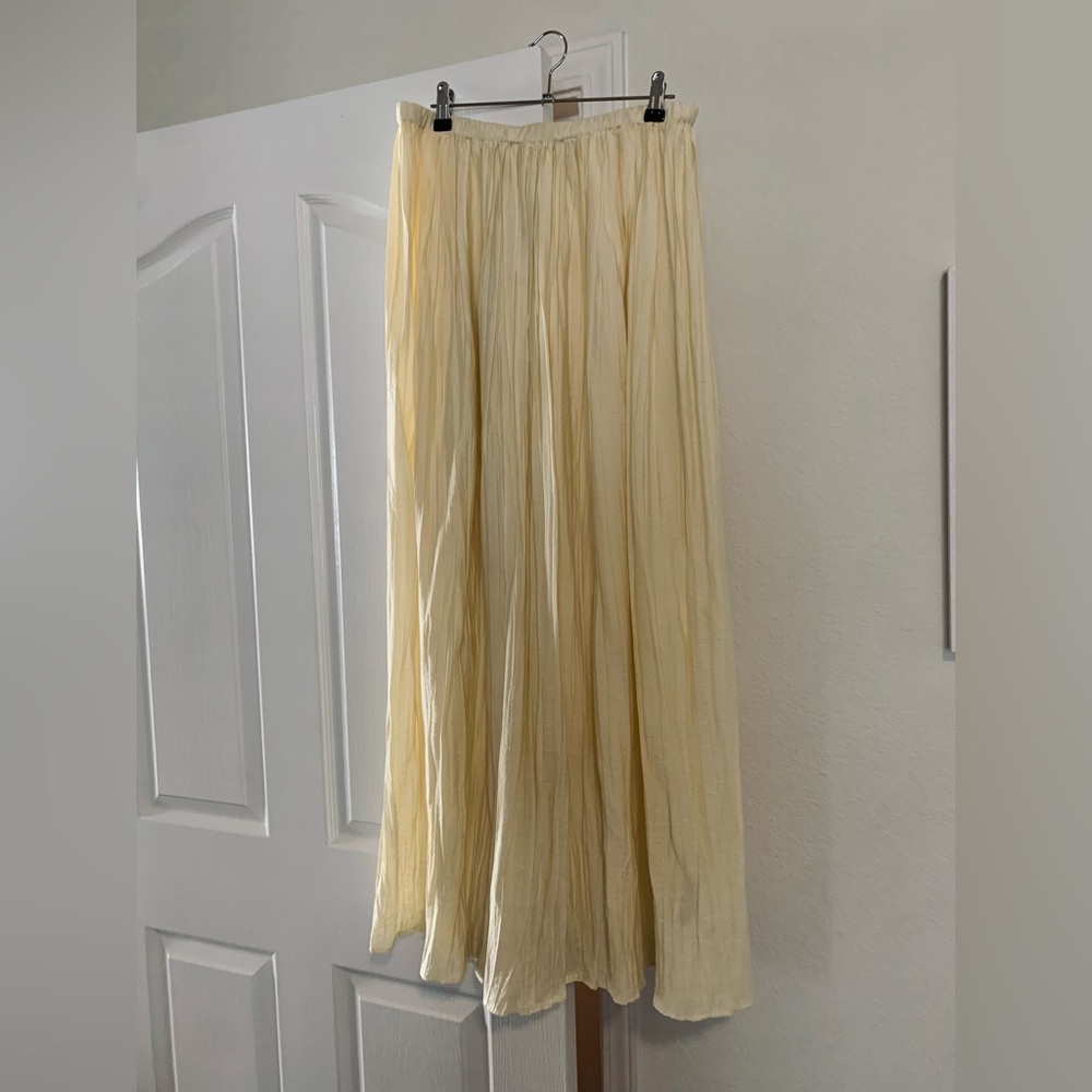 Topshop Natural Shirred Waist Crinkle Maxi Skirt - Size US 6 - Picture 6 of 7